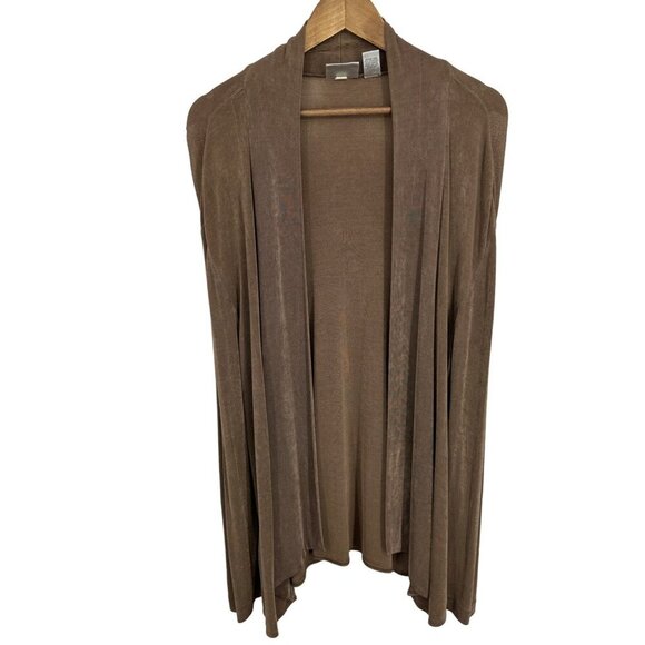 Chico's Travelers Long Sleeve Open Front Jacket Size 2 US L - Picture 1 of 6